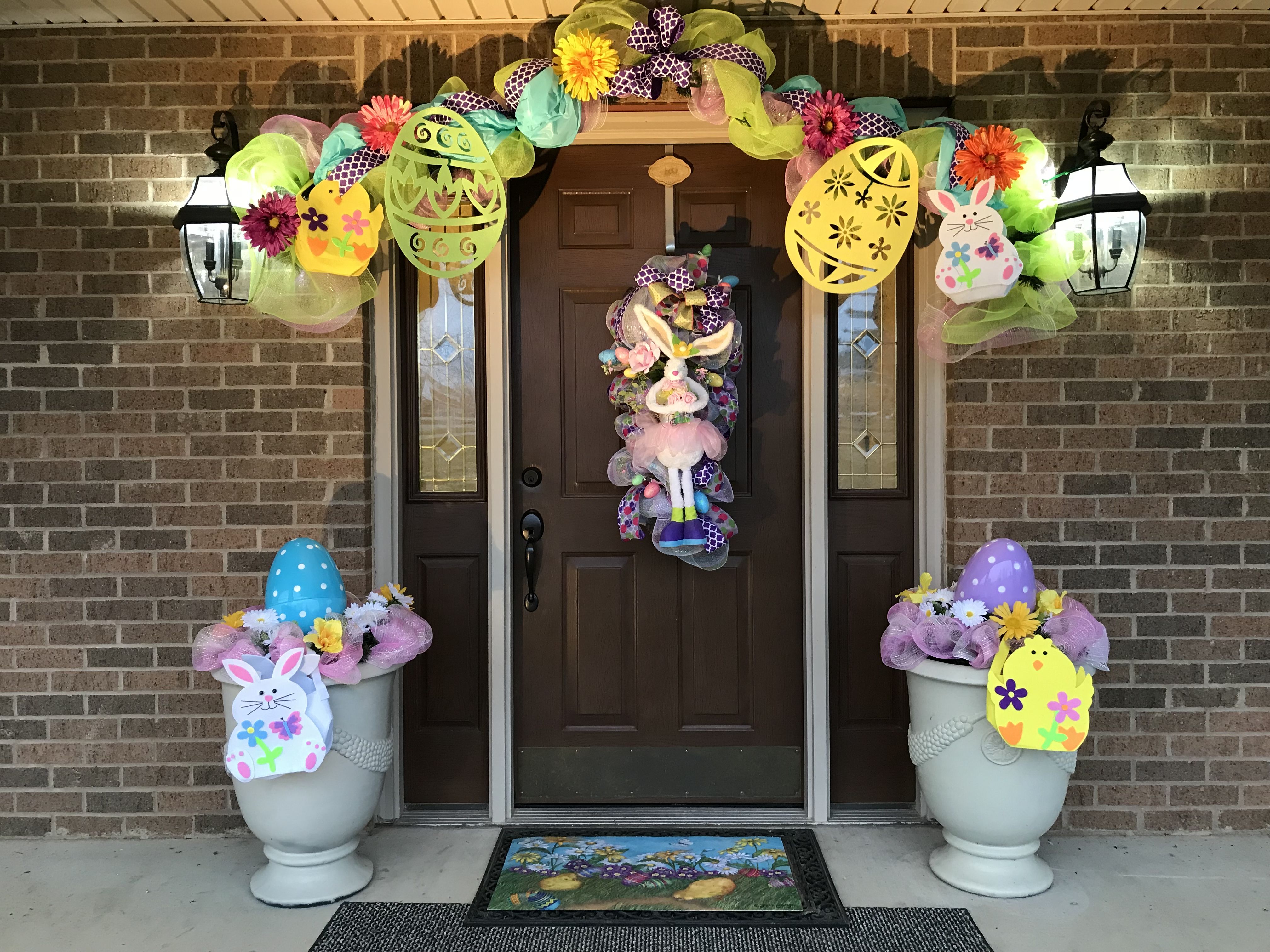 Spring Front porch decor Easter porch decor, Spring easter decor