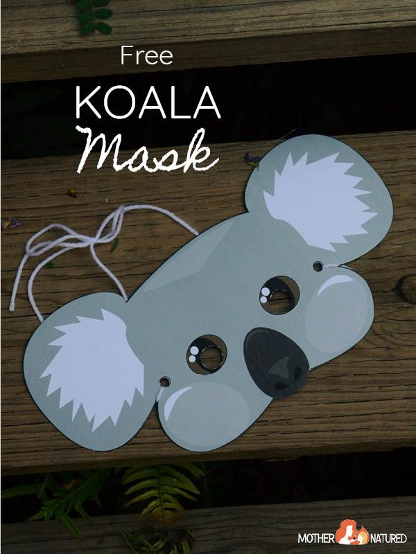 Free Printable Koala Mask for Kids - Mother Natured Animal Masks For ...