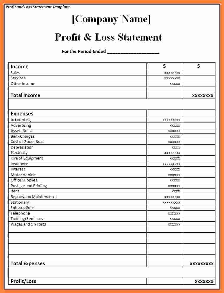 Example Pl Statement Excel