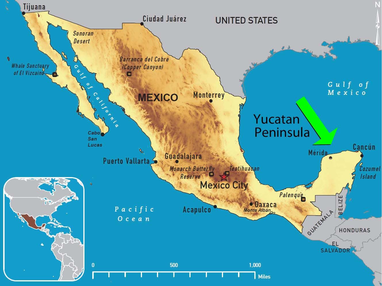 yucatan peninsula on world map Yucatan Peninsula Map yucatan peninsula on world map