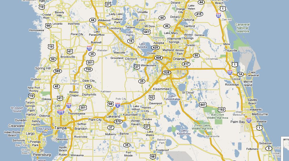 Map Of Central Florida Area