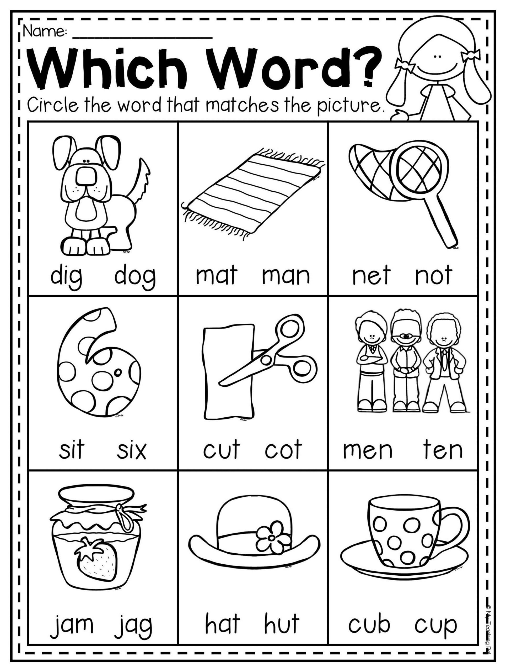 Free Cvc Words Worksheets For Kindergarten