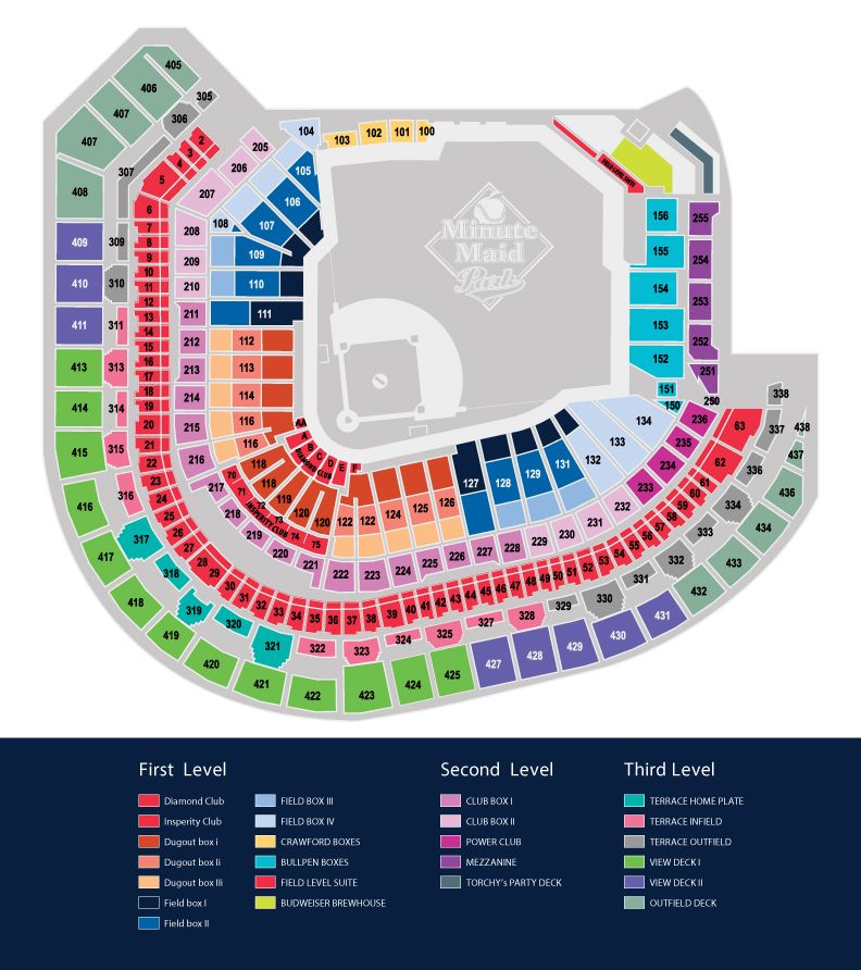 Seat Number Detailed Minute Maid Park Seating Chart