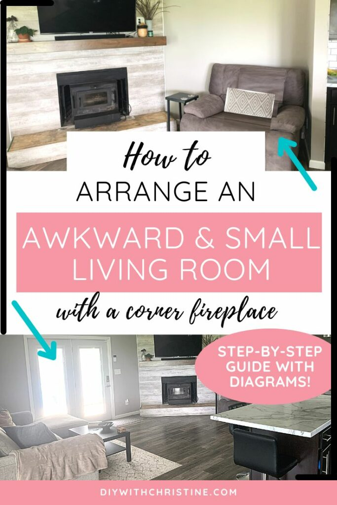 How To Arrange An Awkward & Small Living Room With A Corner Fireplace ...