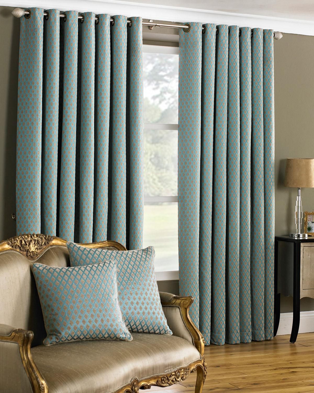 Devere Ready Made Eyelet Curtains in Turquoise in 2023 | Curtains ...