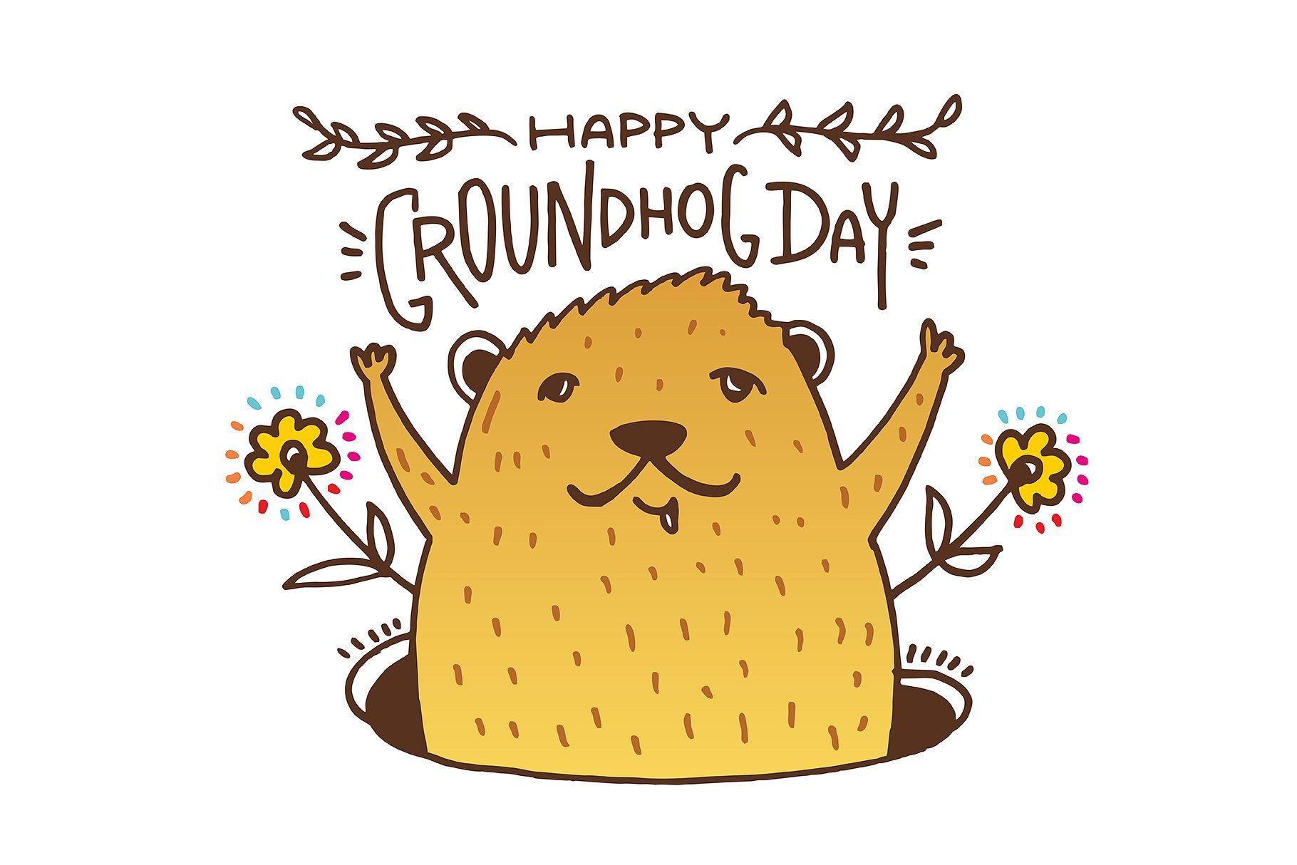 Happy Groundhog day #illustration#receive#ZIP#vector | Happy groundhog ...