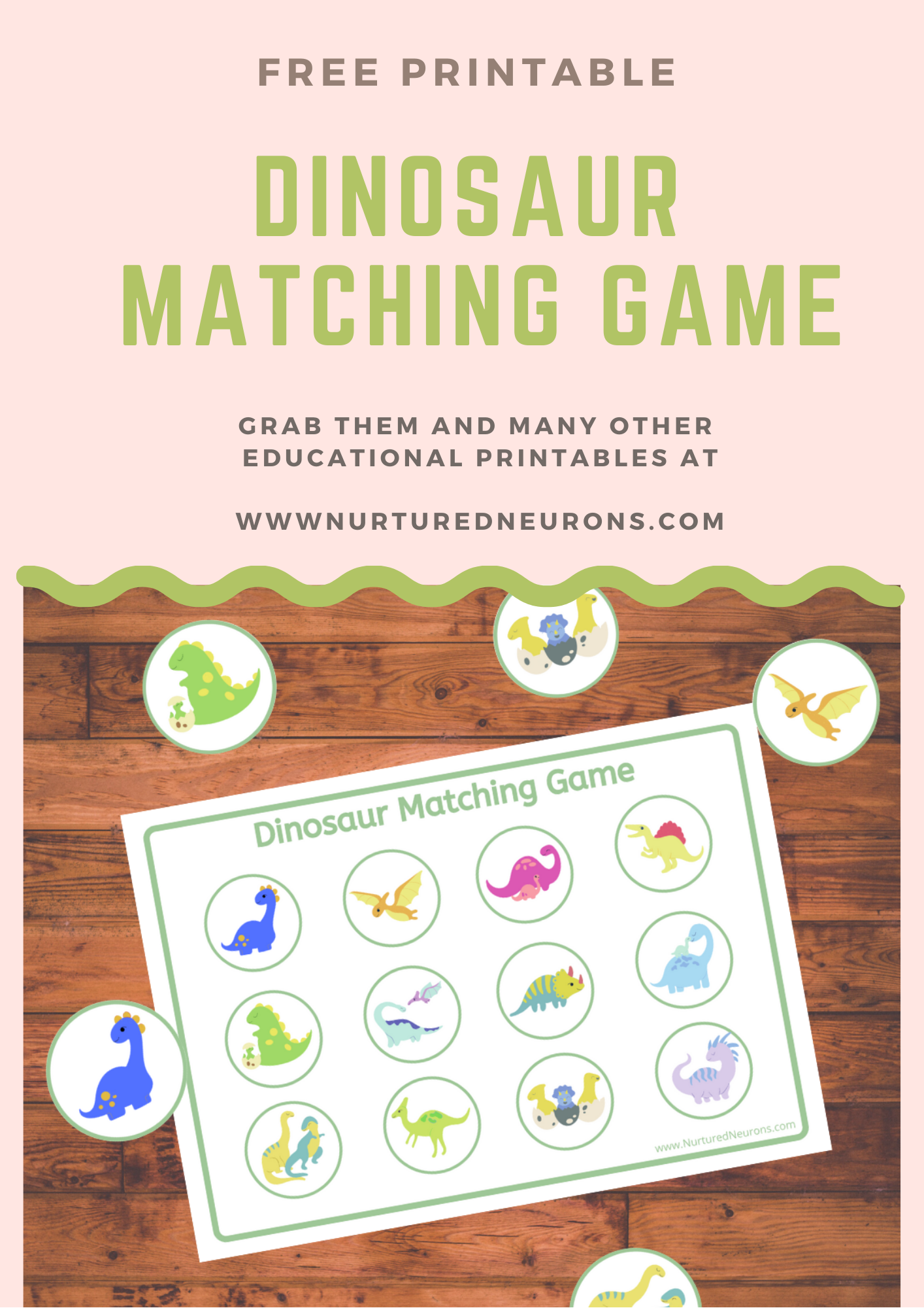 Dinosaur Matching Game Printable