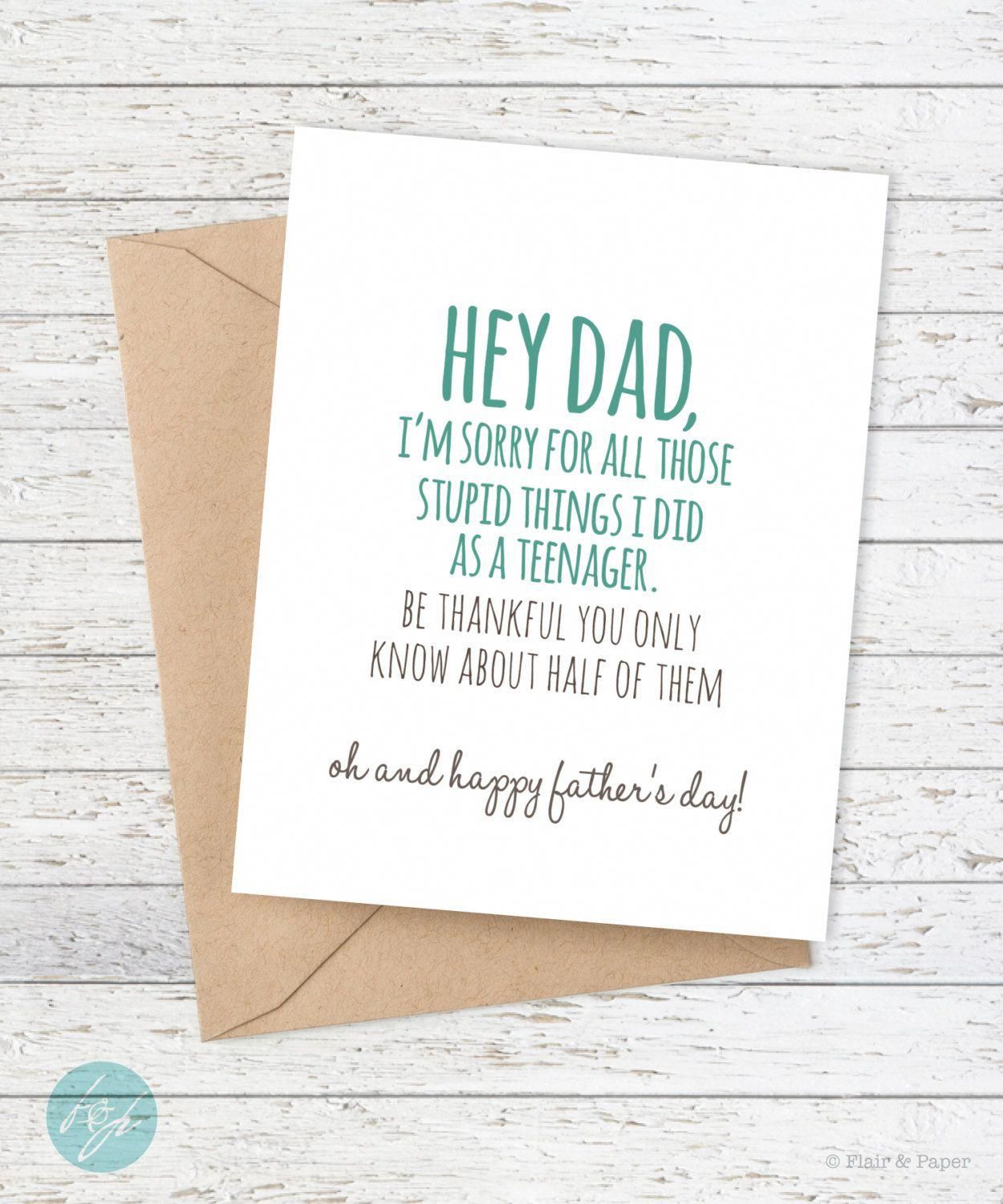 Funny Father's Day Card - Father's Day Card - Funny Father's Day - Hey ...