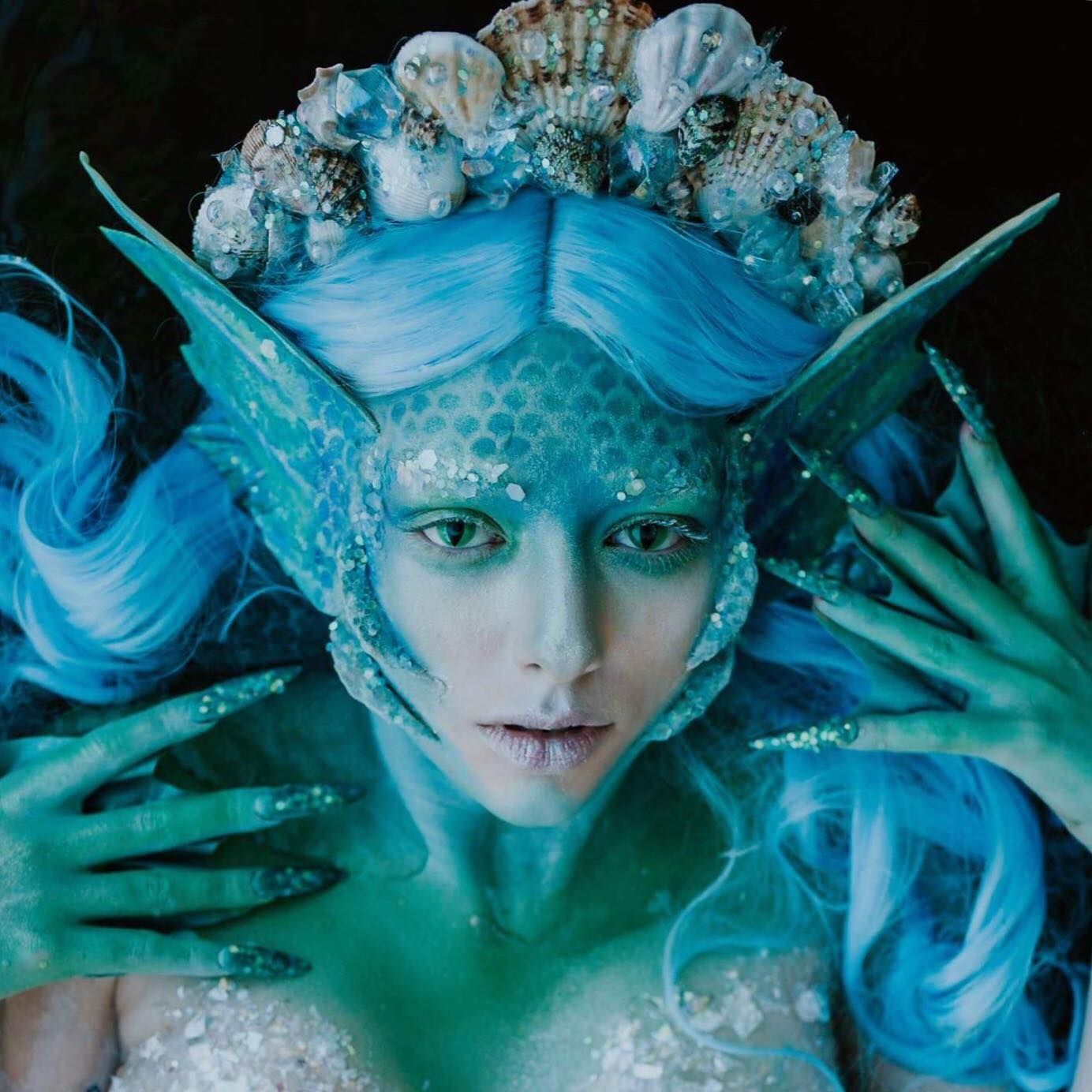 Mermaid cosplay, Mermaid makeup, Mythical creatures