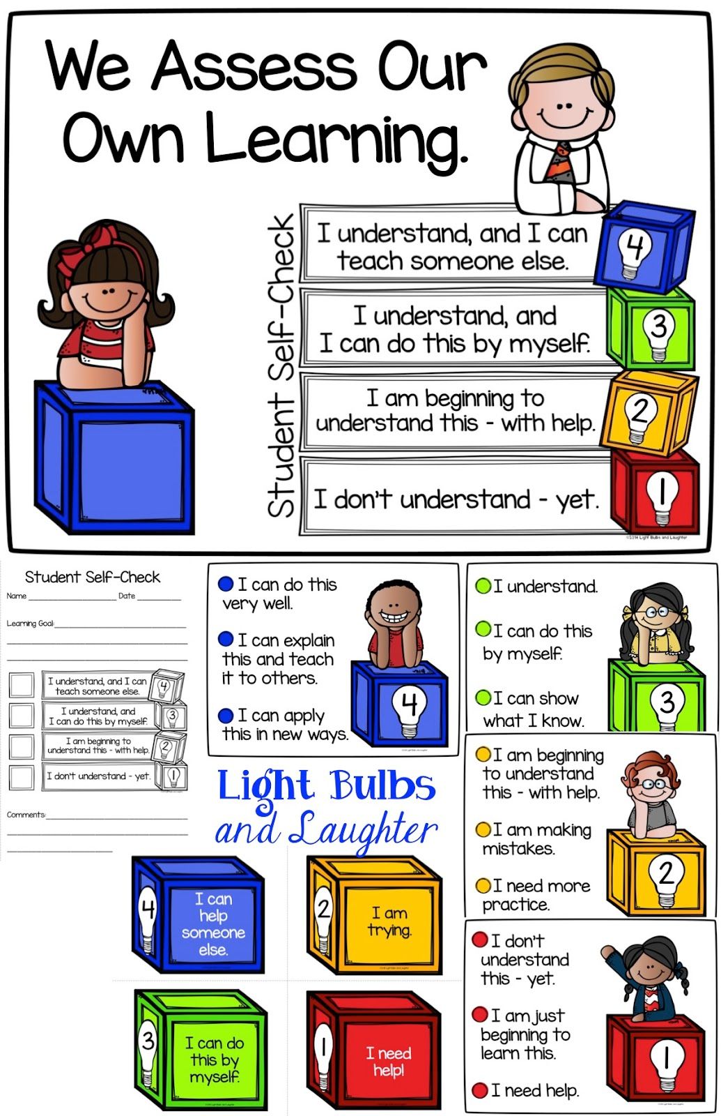 Student Self Assessment Posters - Light Bulbs and Laughter Blog Student ...