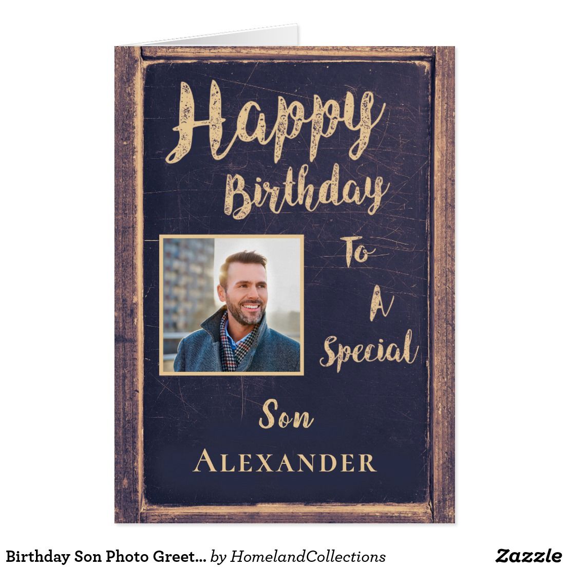 Happy Birthday Son Photo For Him Personalize Card | Zazzle | Happy ...