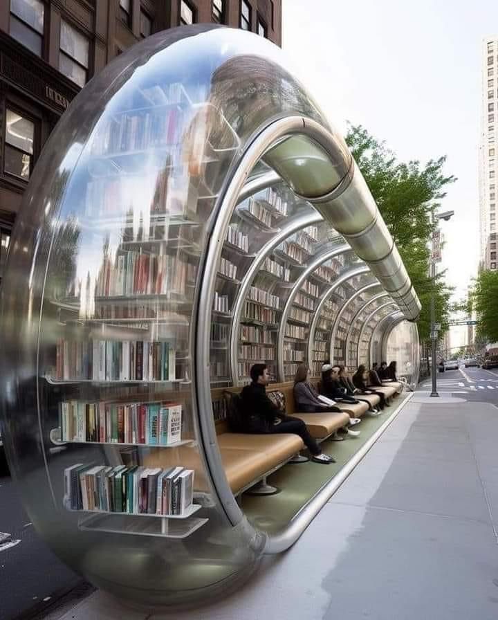 Bus stop library | Conceptual architecture, Bus stop design, Bus stop