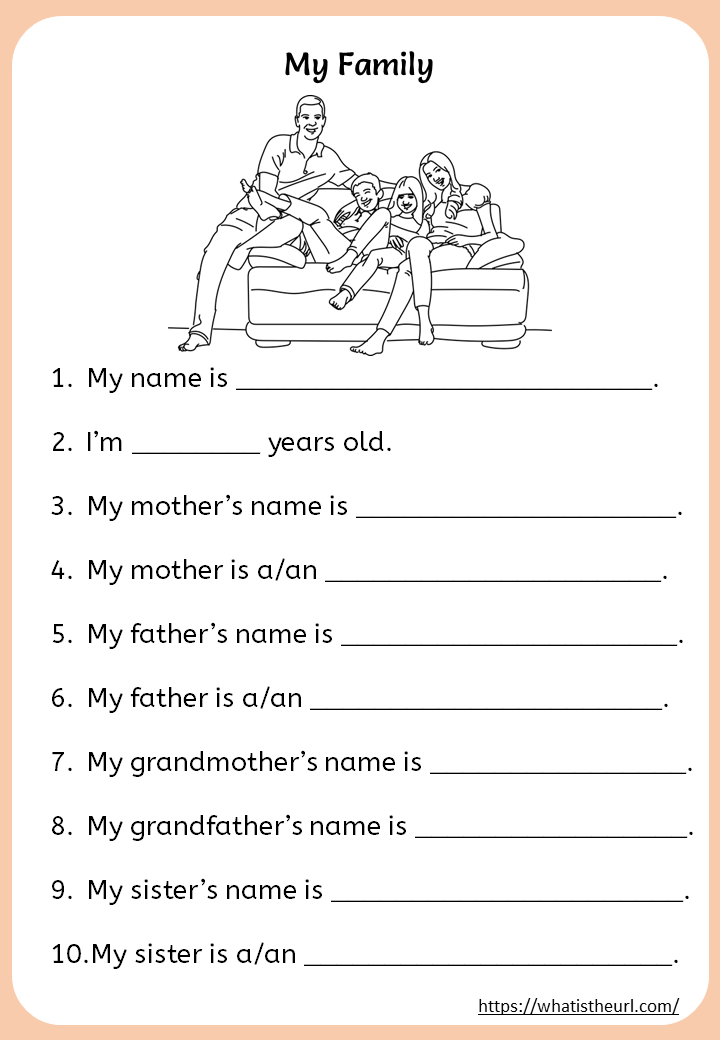 All About My Family Printable