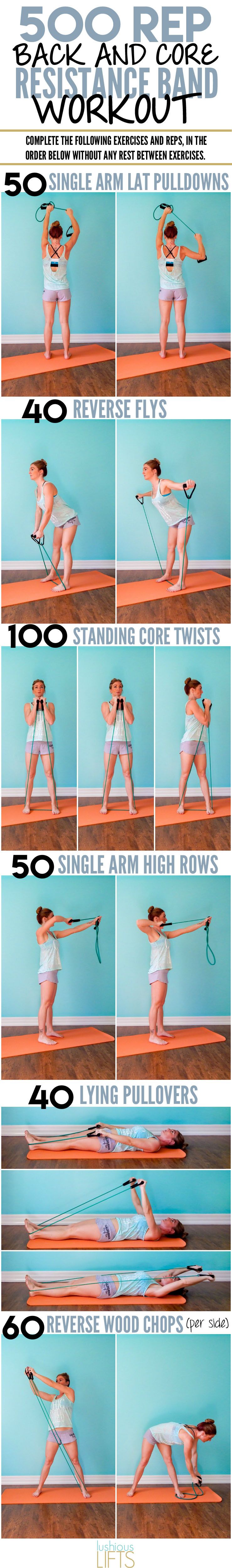 500 Rep Back And Core Resistance Band Workout