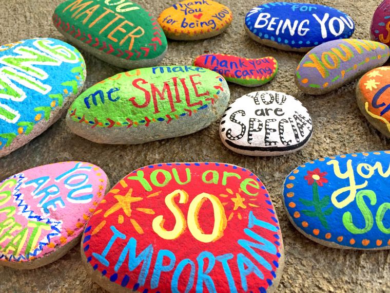 Kindness Rocks, Gratitude Rocks, painted Rocks, Buddy Project ...