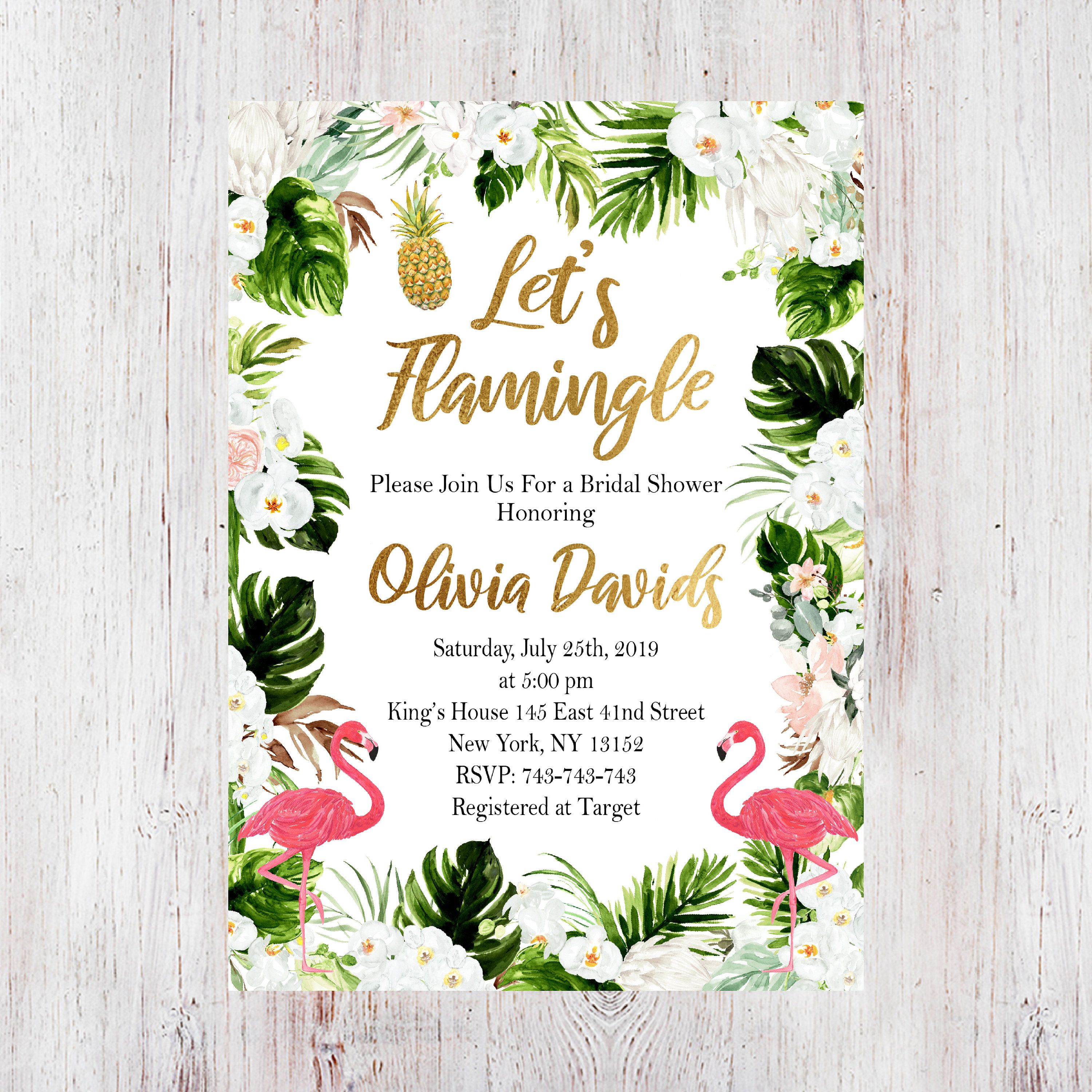 Flamingo Invitation, Flamingo Bridal Shower, Let's Flamingle Bridal ...