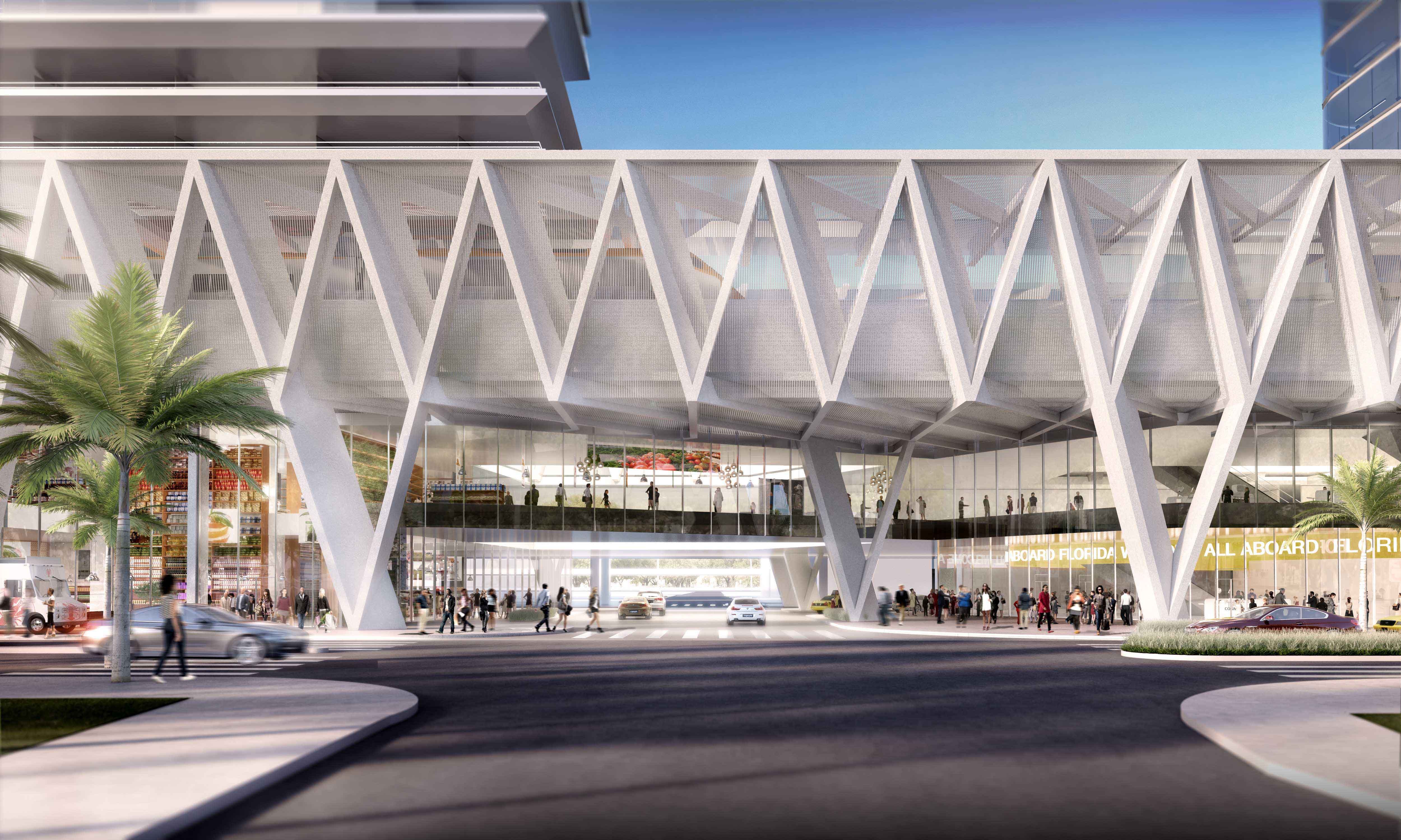 Multimodal hub for Miami by SOM | Train station architecture, Facade ...