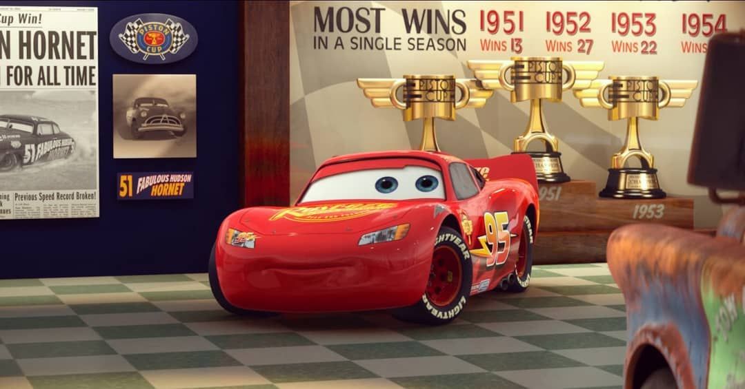 Lightning McQueen and Doc Hudson's Winning Cups