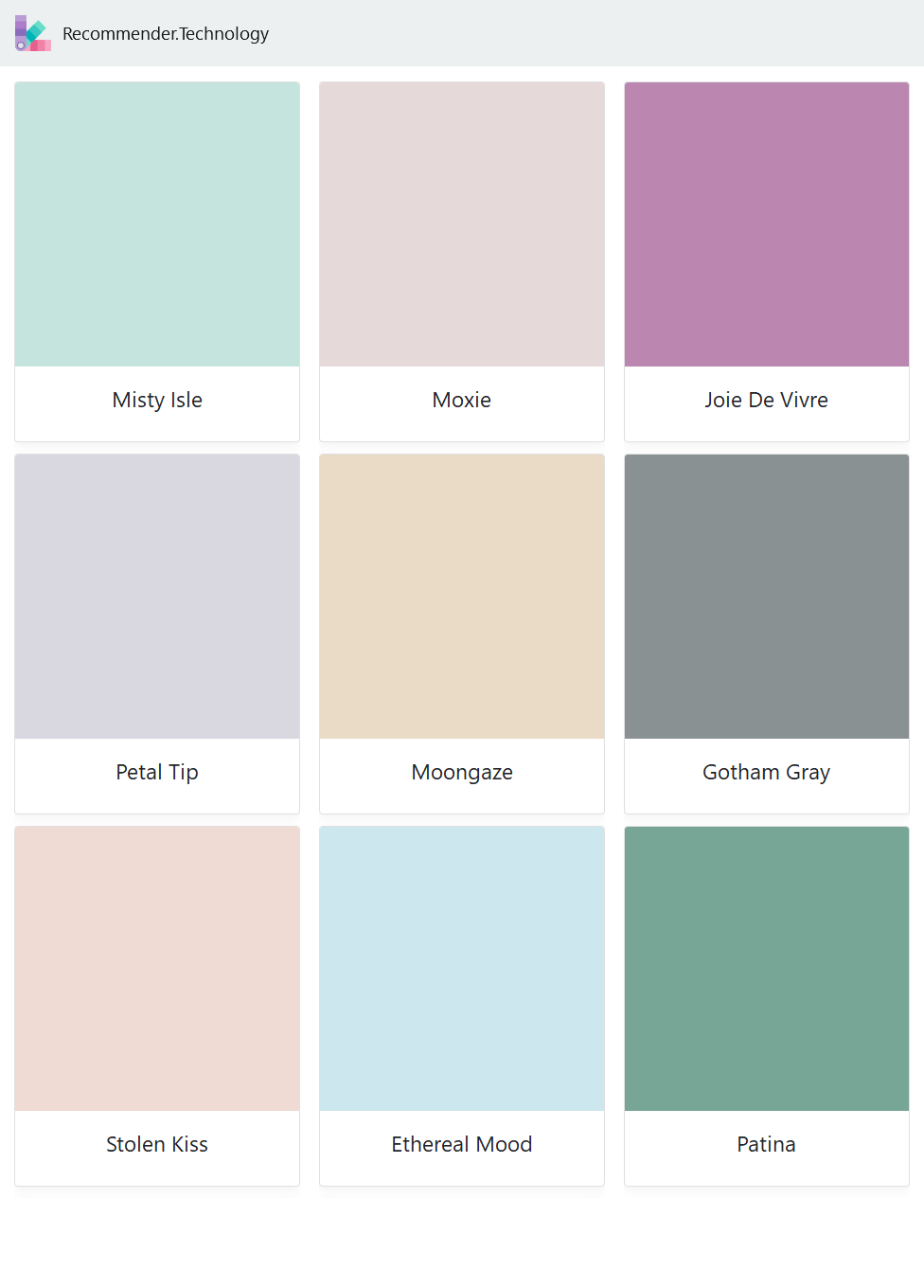 the color palettes for this website are all different colors, and there ...