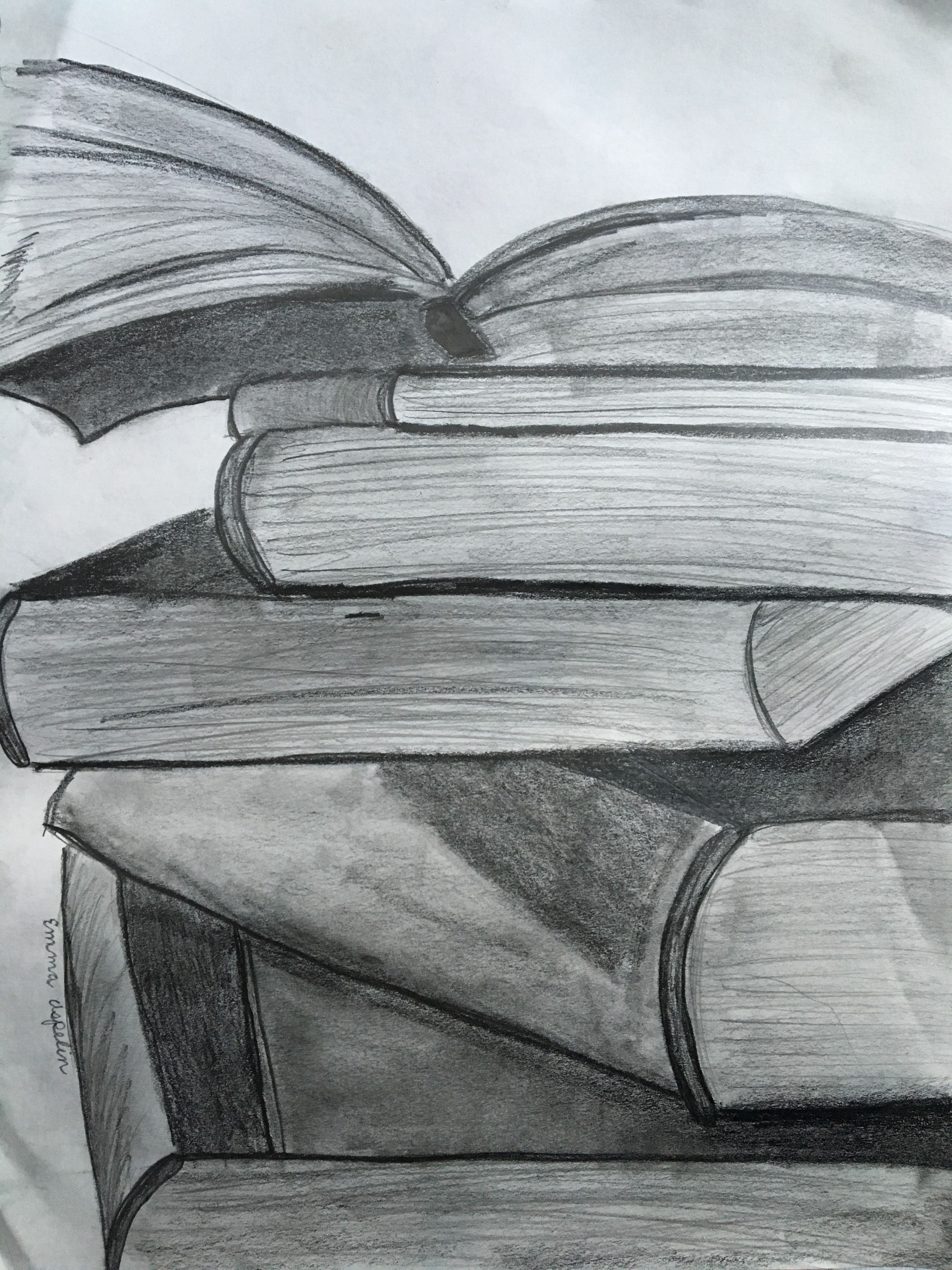 Stack Of Books Drawing - BAHIA HAHA