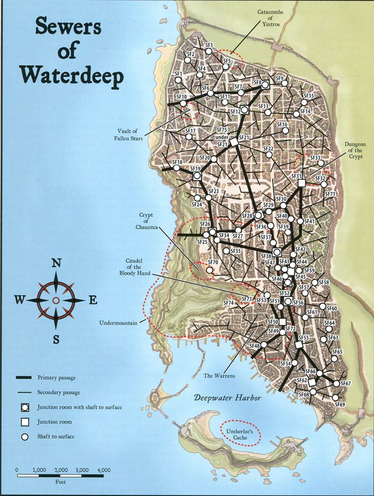 Sewers of Waterdeep Fantasy City Map, Fantasy World Map, Dungeons And ...