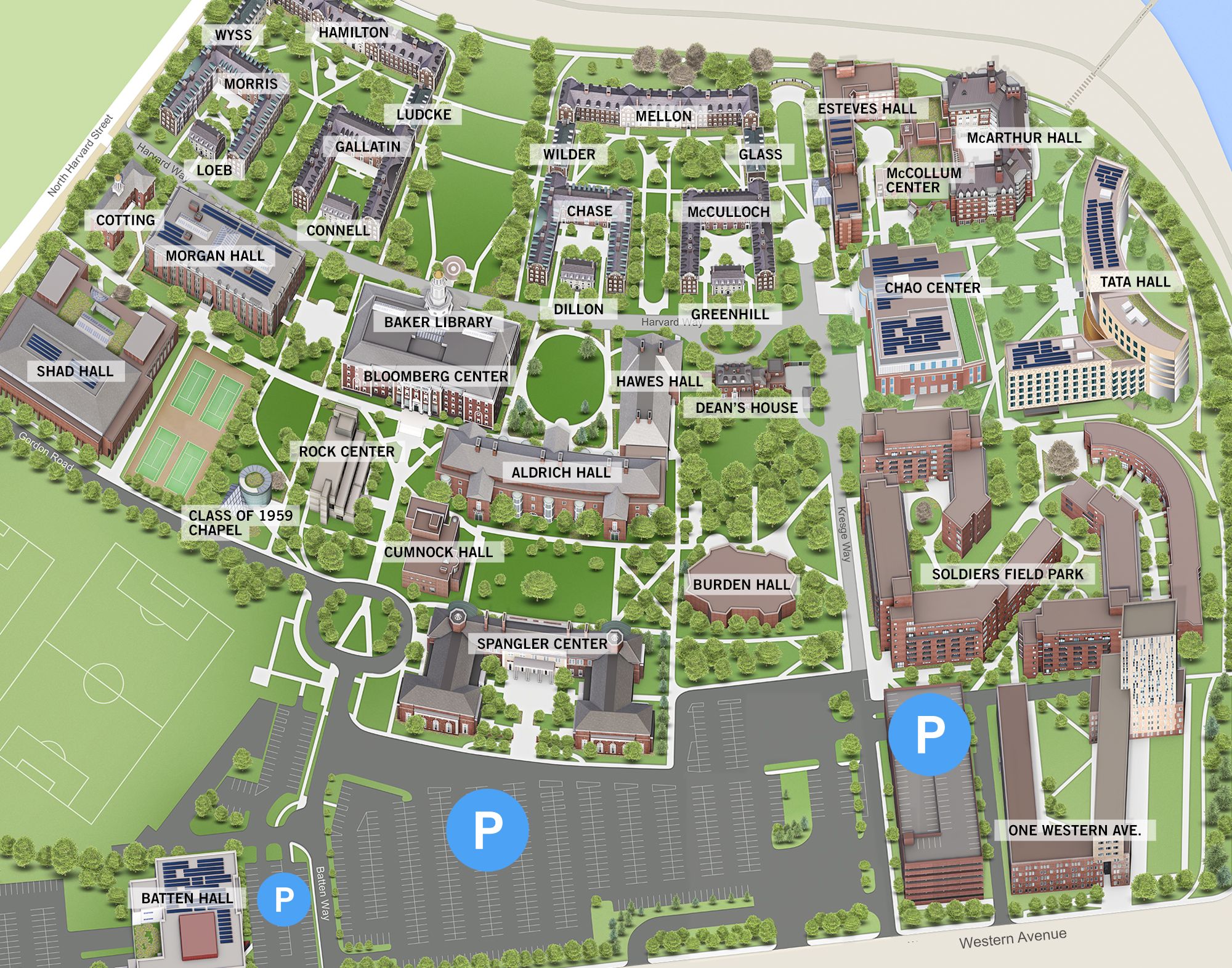 Harvard Business School Campus Map