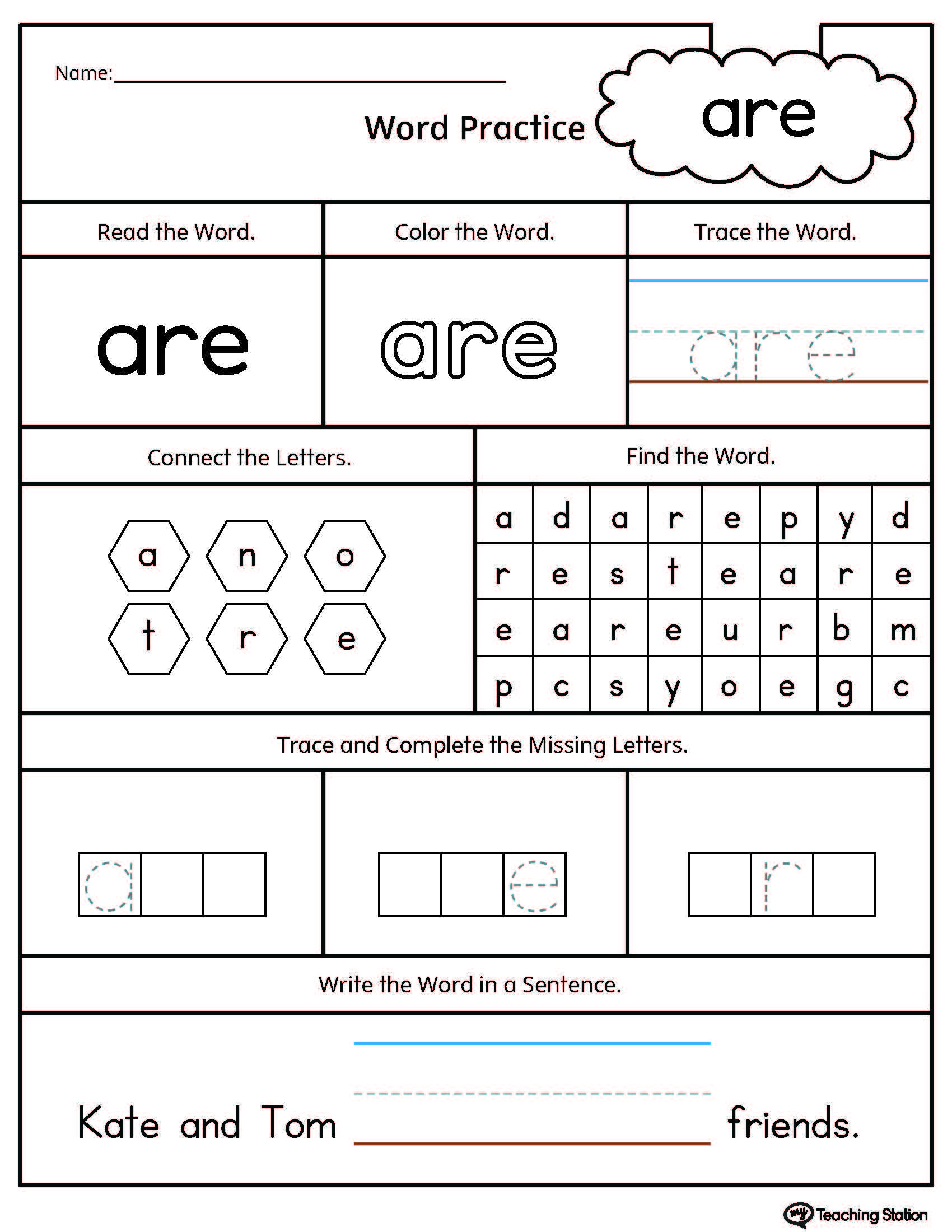 Printable High Frequency Word List