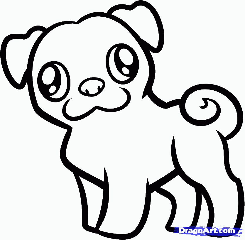 Printable Pug Dog Coloring Pages