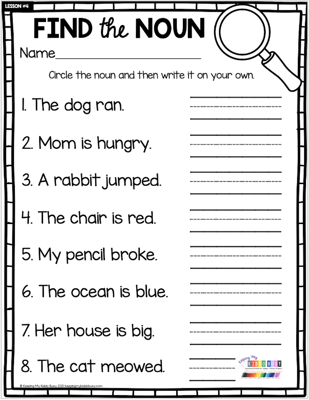 Nouns First Grade, First Grade Worksheets, 1st Grade Writing, Verb ...