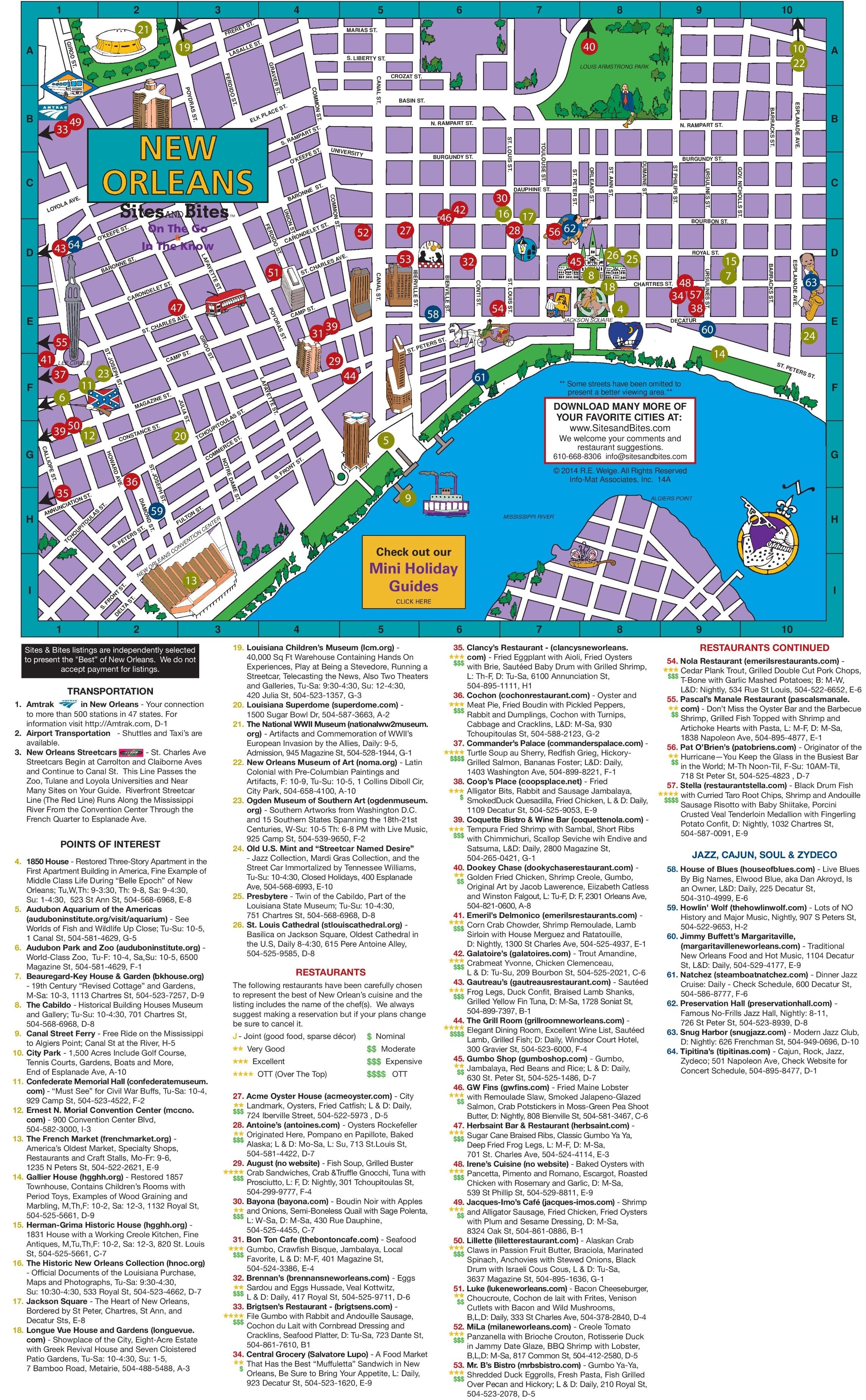 Printable Tourist Map Of New Orleans