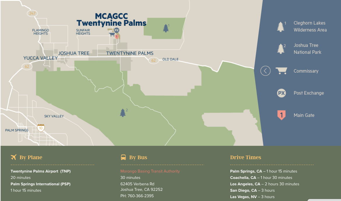 Twentynine Palms Marine Base Directions