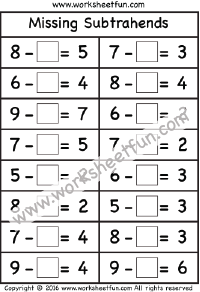 Subtraction / FREE Printable Worksheets | Kindergarten subtraction ...