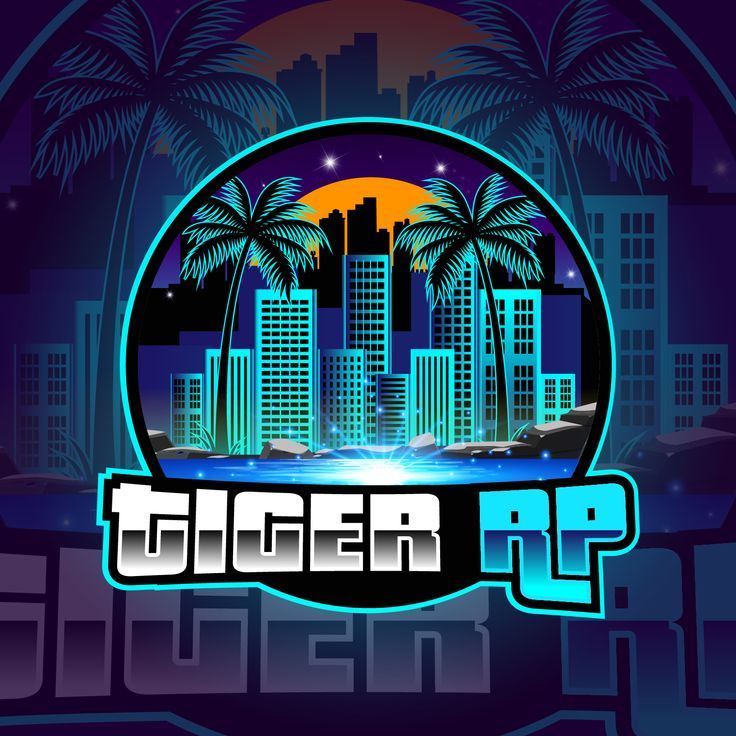 the logo for an upcoming video game, tigerr rp with palm trees and ...