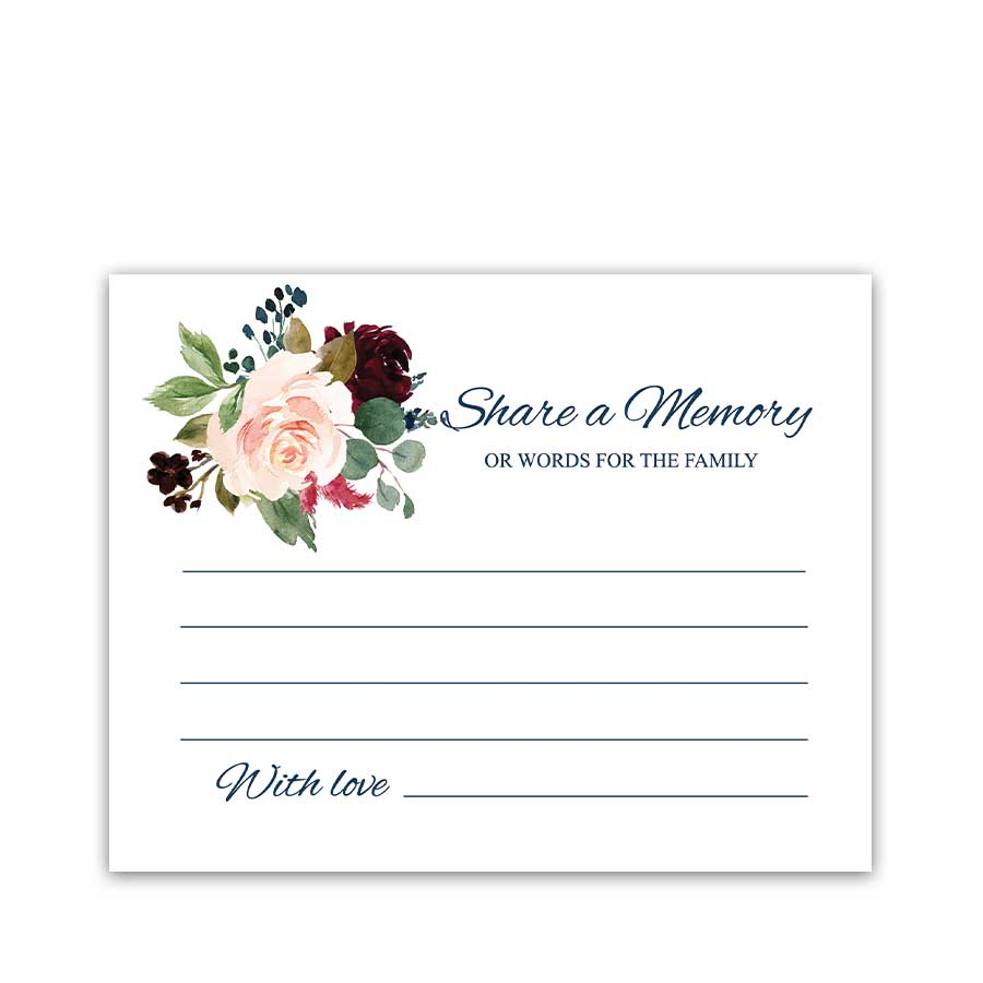 Printable Memory Cards For Funeral