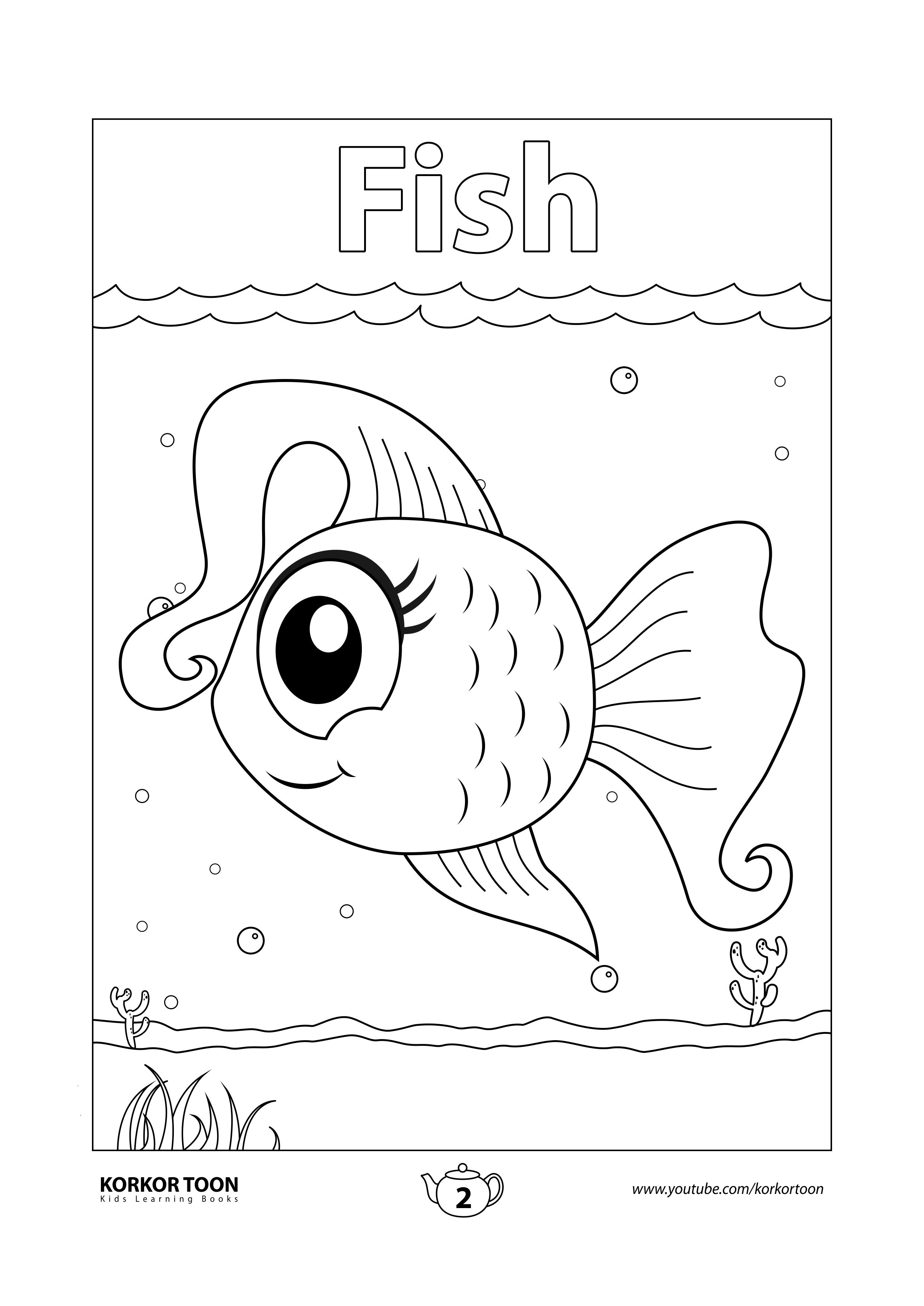 Fish Coloring Page Sea Animals Coloring Book For Kids Coloring Books Animal Coloring Books Fish Coloring Page