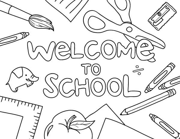 Free Printable Welcome To School Coloring Page Download It At Https Museprintables Com Do Welcome To School School Coloring Pages Preschool Coloring Pages