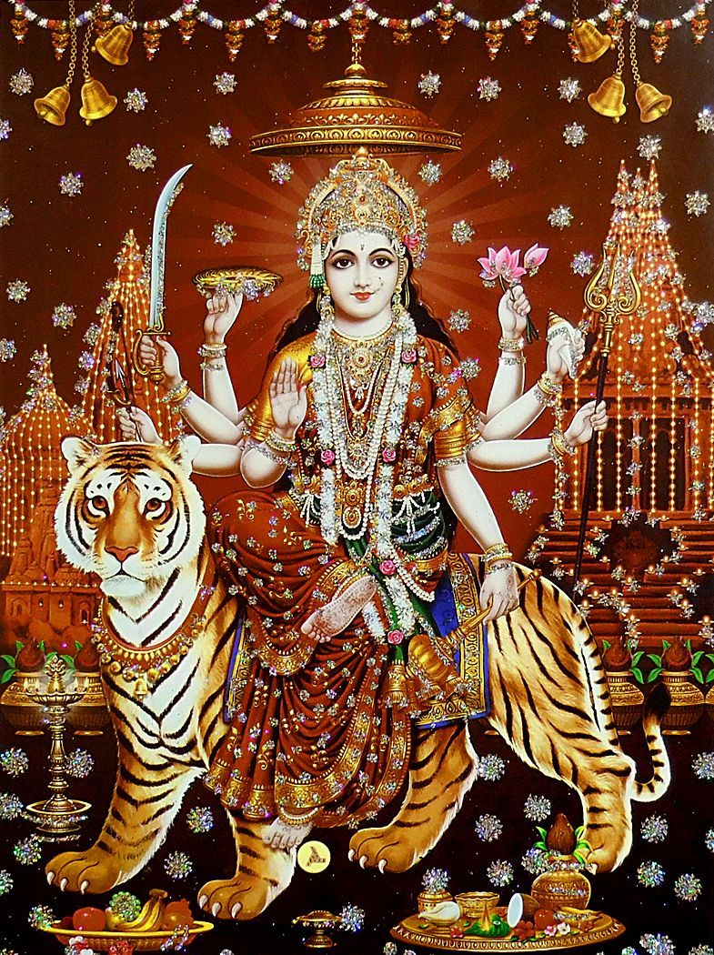 Sherawali Mata - Glitter Poster | Durga maa, Durga, Maa image