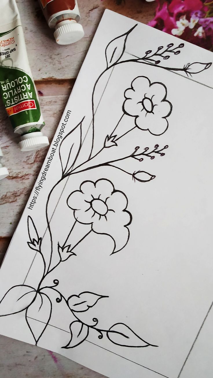 How to Draw a Floral designs drawing | Drawing Flowers easy ...