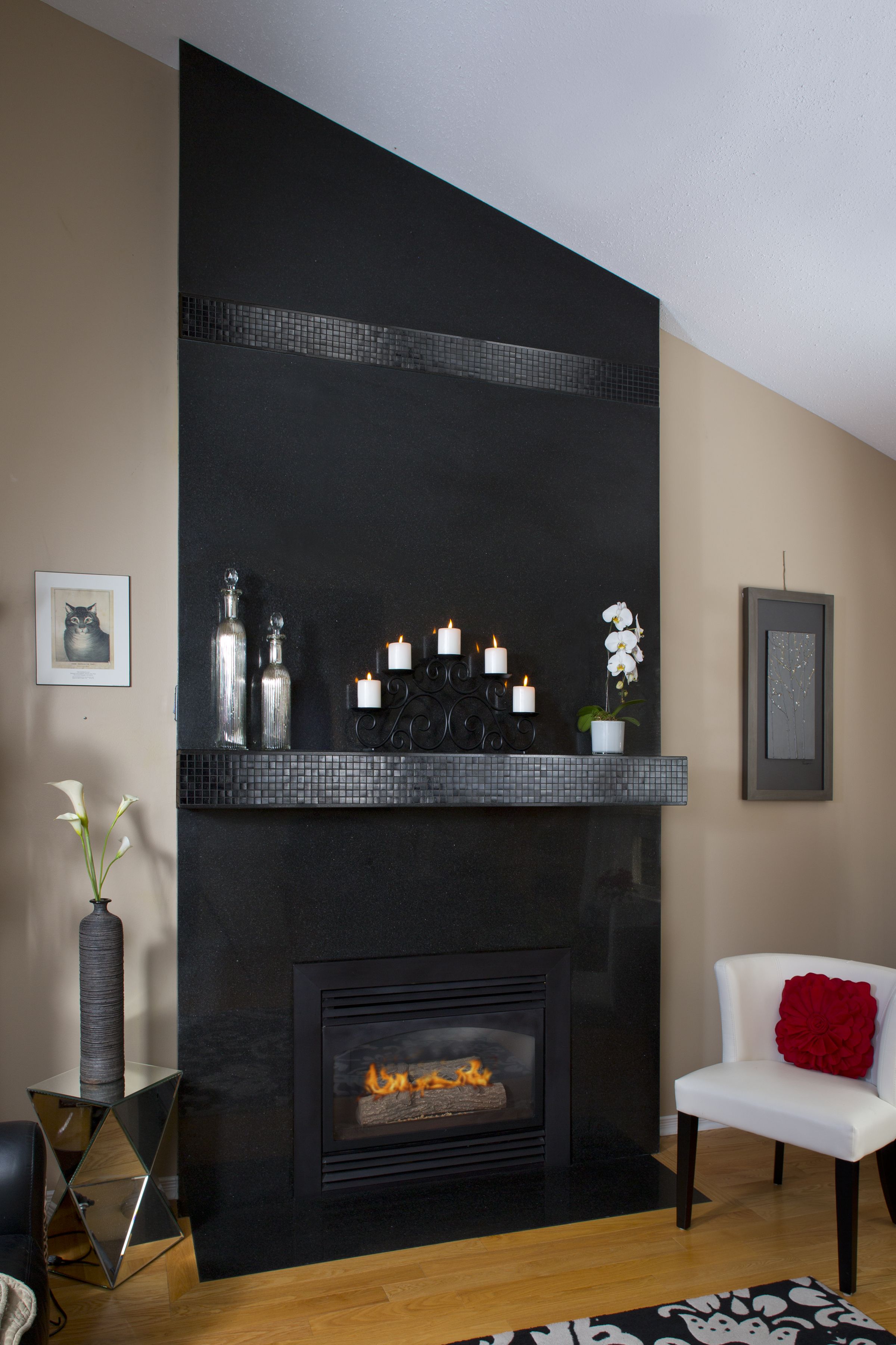 20+ Black Tile Fireplace Surround