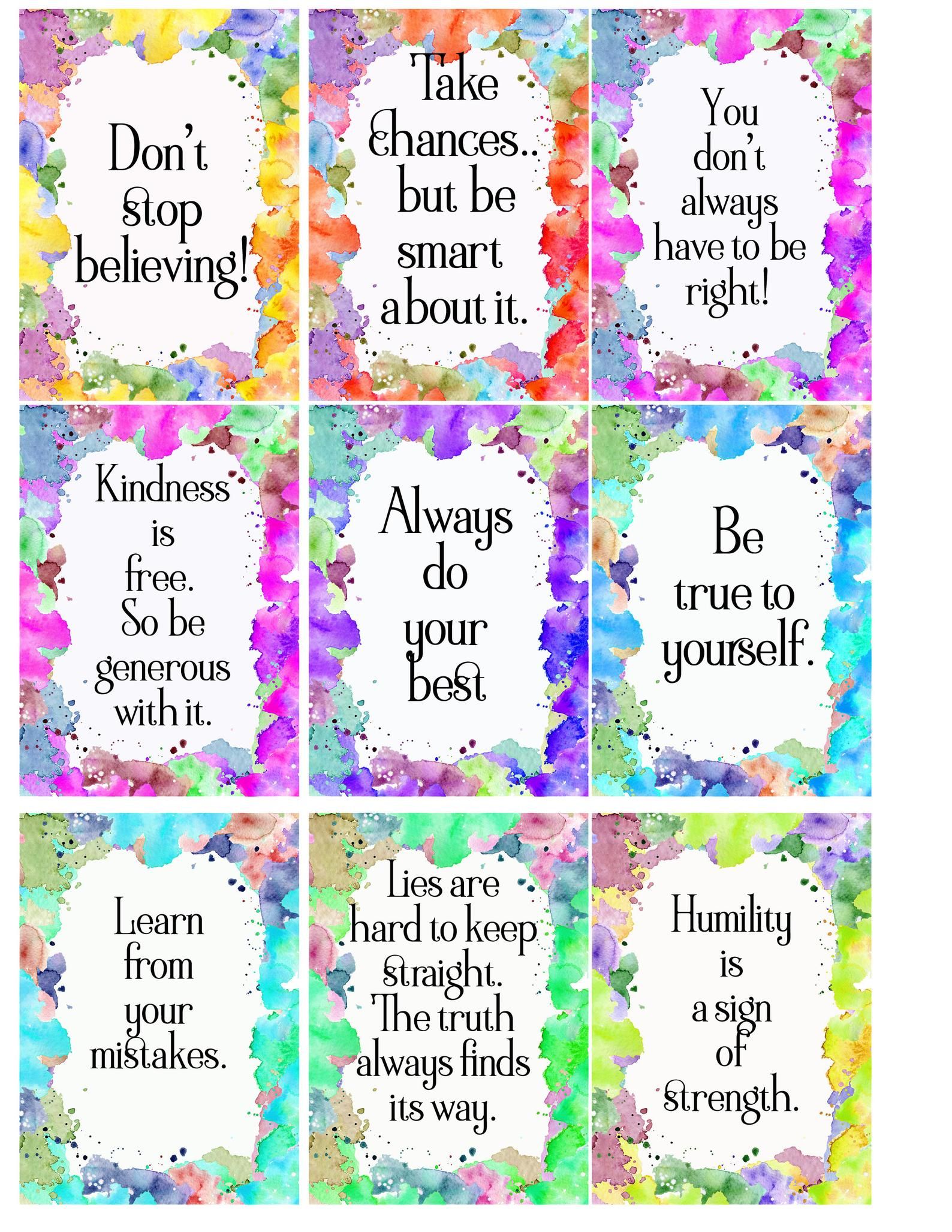 Positive Affirmations For Kids-printable Pdf