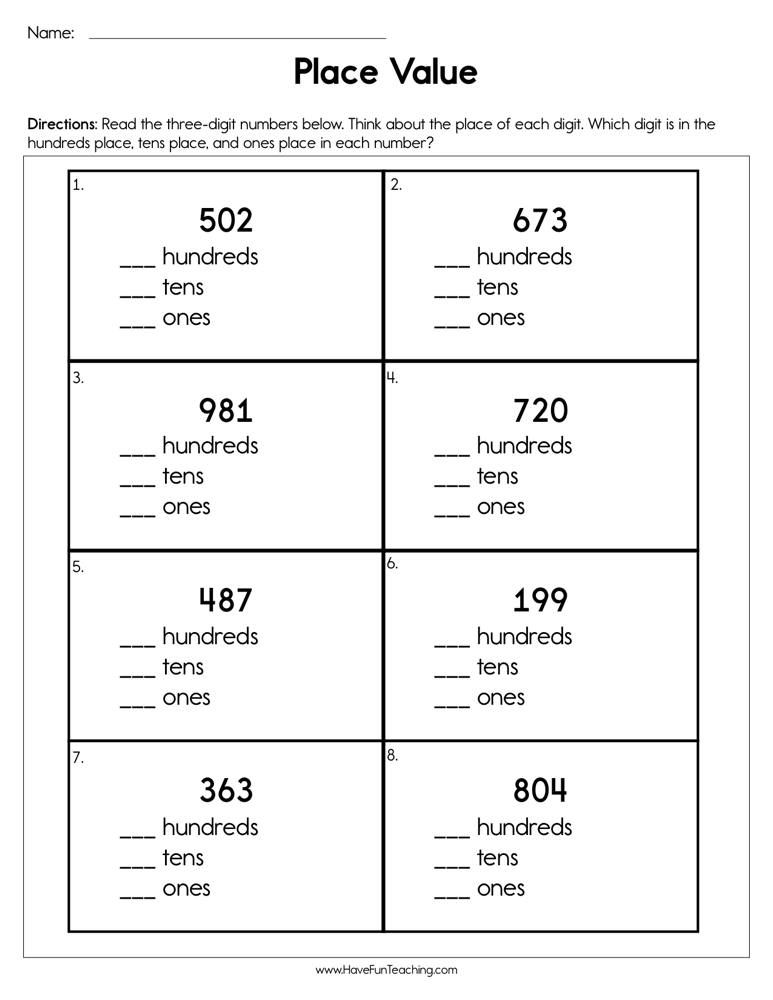 place value worksheet for rounding tens and hundreds to the nearest ...