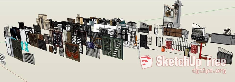 1505 Gates Sketchup Model Free Download | Sketchup model, Sketchup free ...