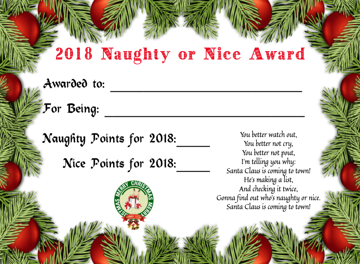 Printable Christmas Awards