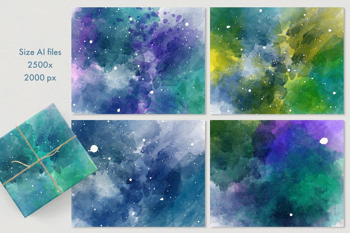 Vector Watercolor Space Backgrounds , #sponsored, #package#beautiful# ...