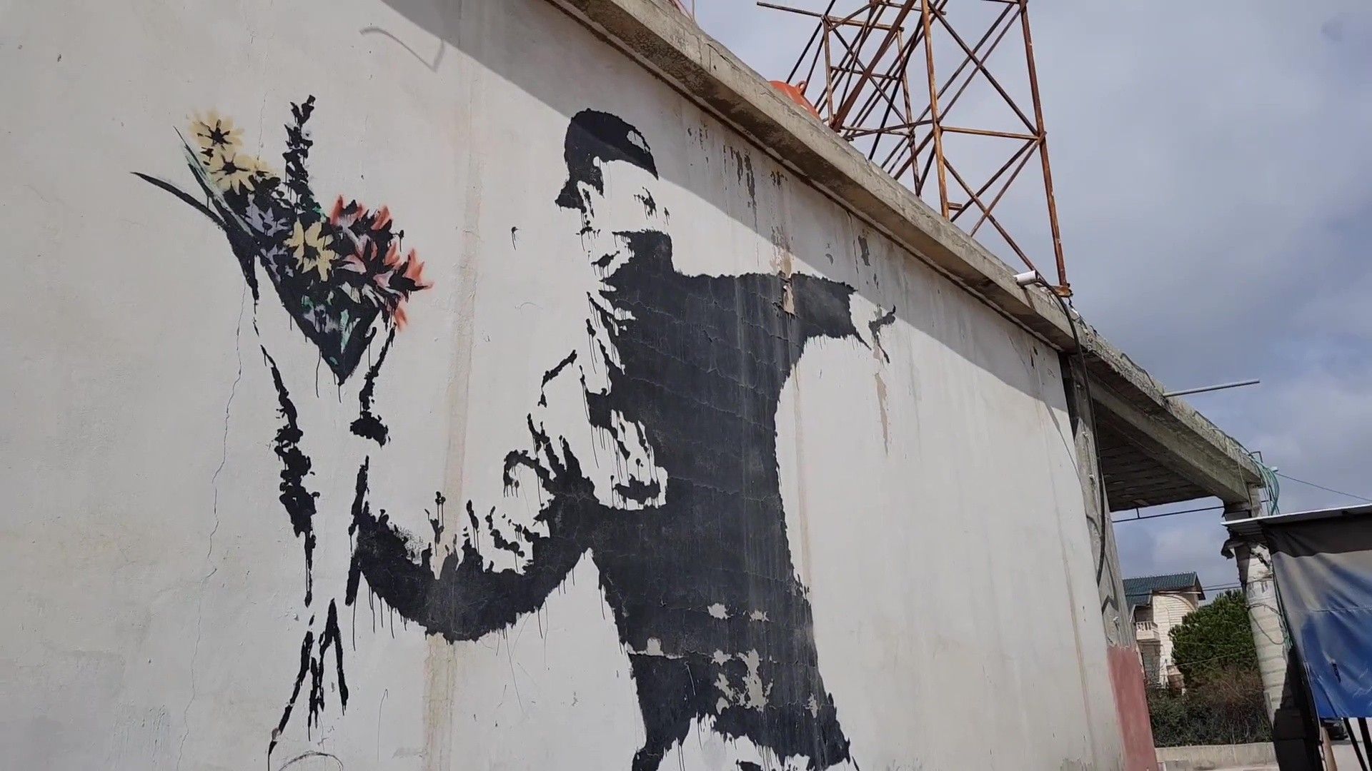 Banksy Art Wallpaper Flower Thrower