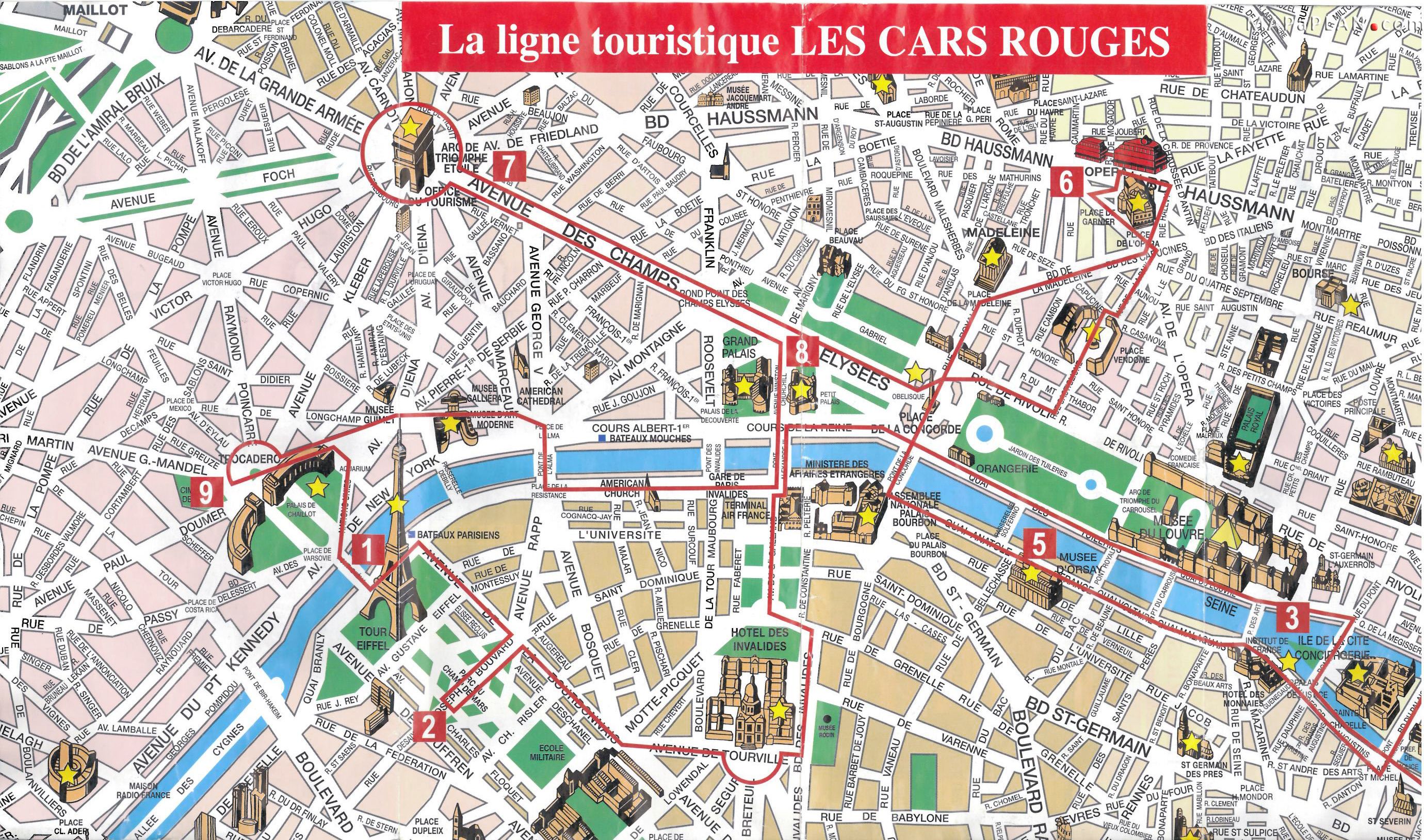 Free Printable Tourist Map Of Paris