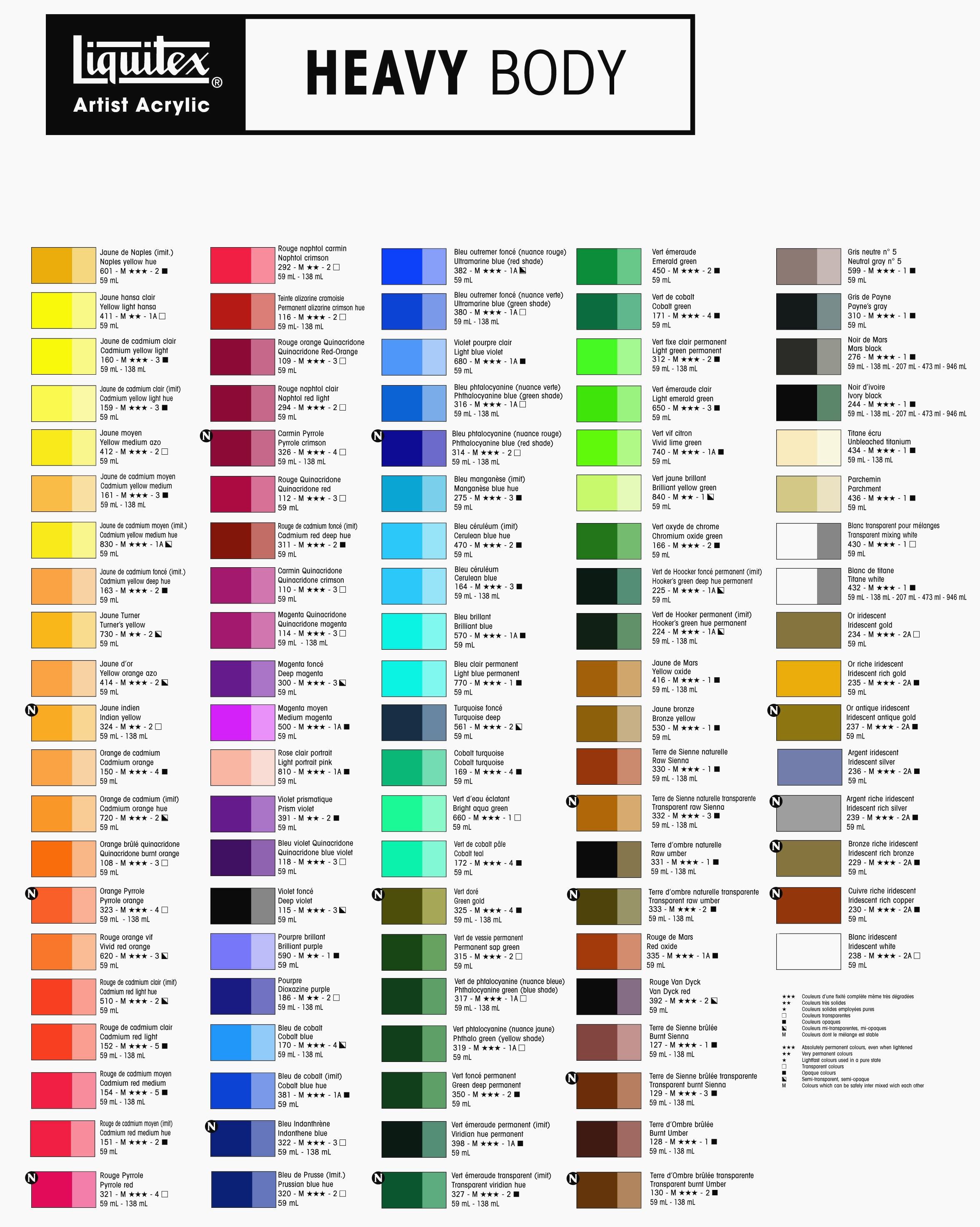 Folk Art Paints Color Chart