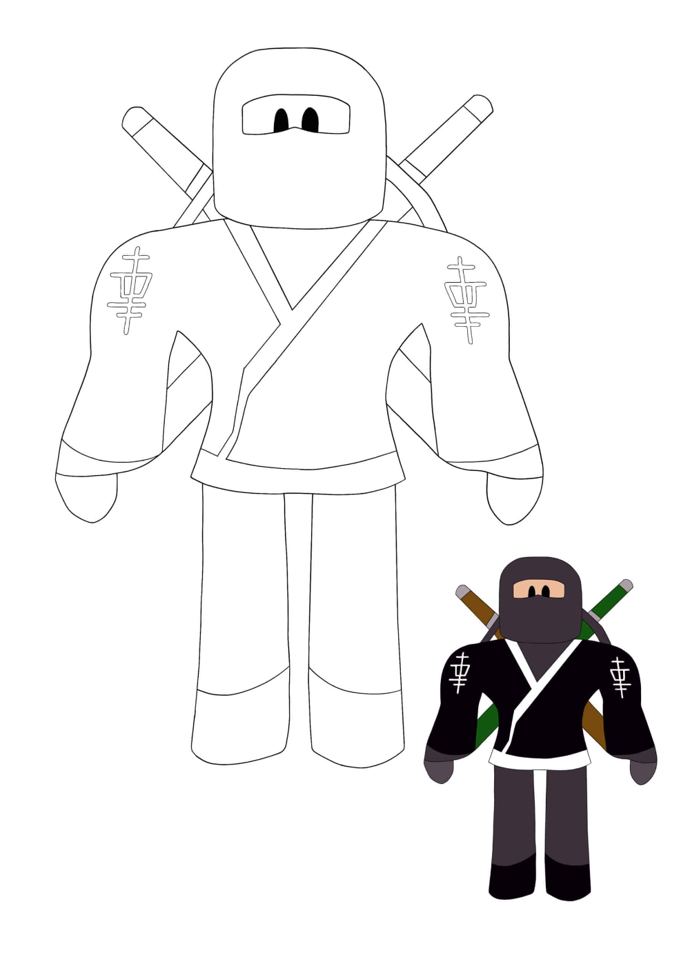 Roblox Ninja Coloring Pages - 2 Free Coloring Sheets (2021) | Coloring ...