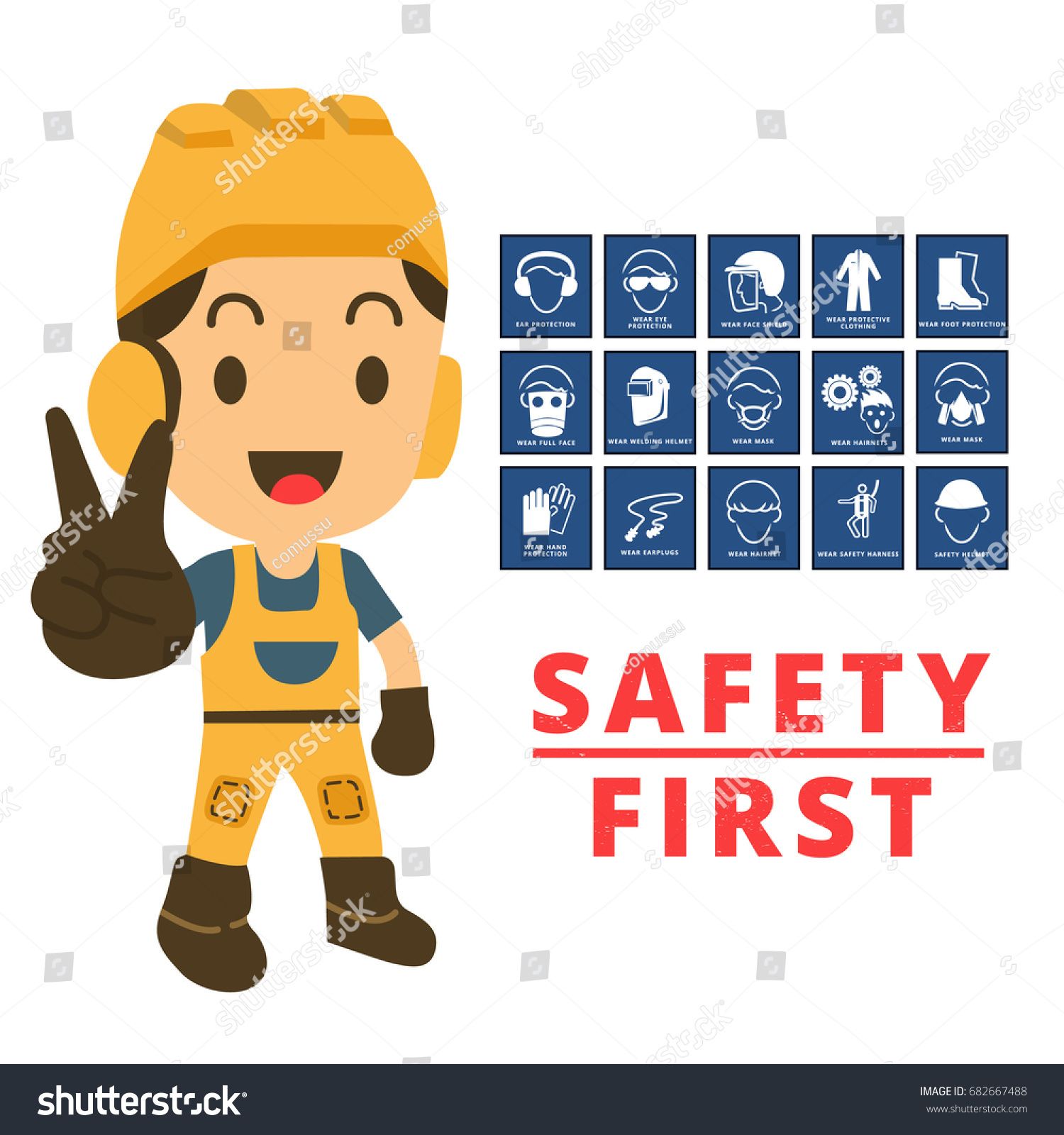 Construction engineer with showing two fingers up happy cheerful ...