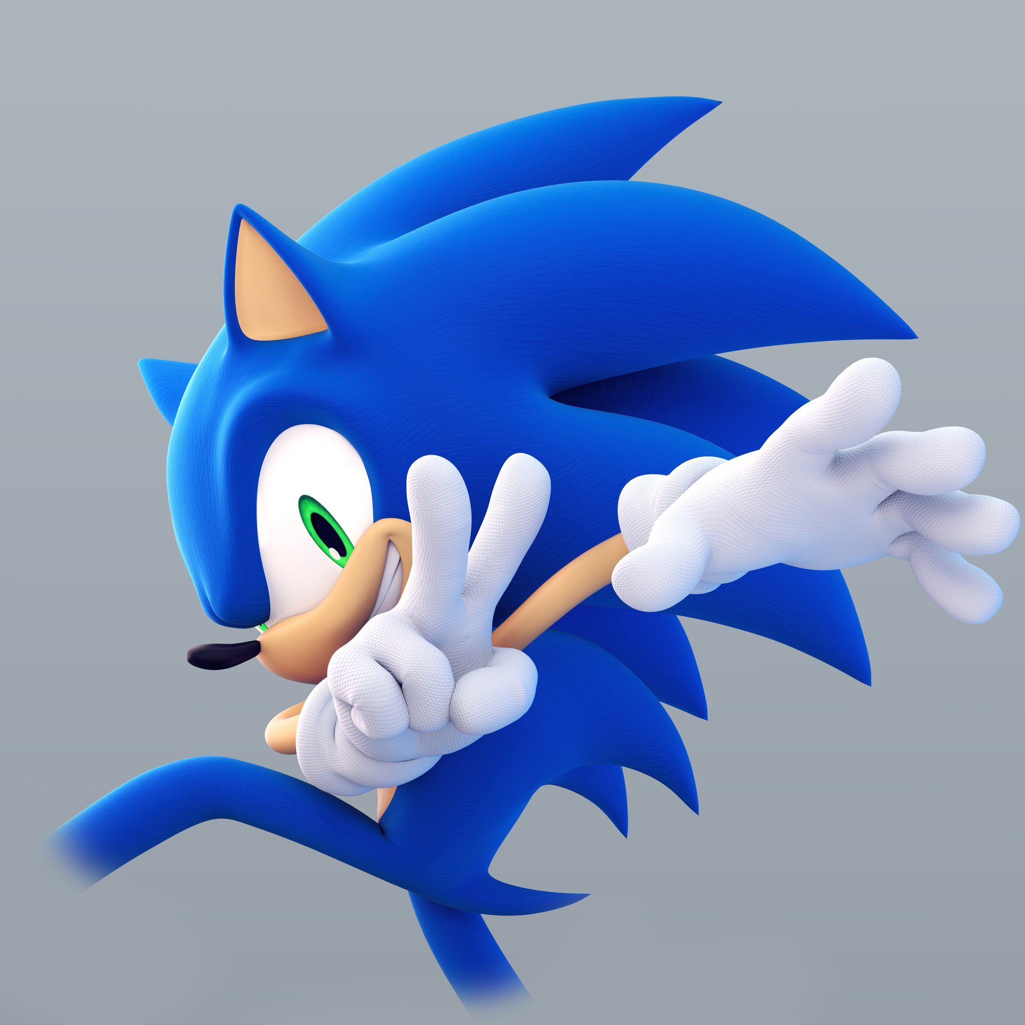 sonic the hedgehog is pointing his finger at something